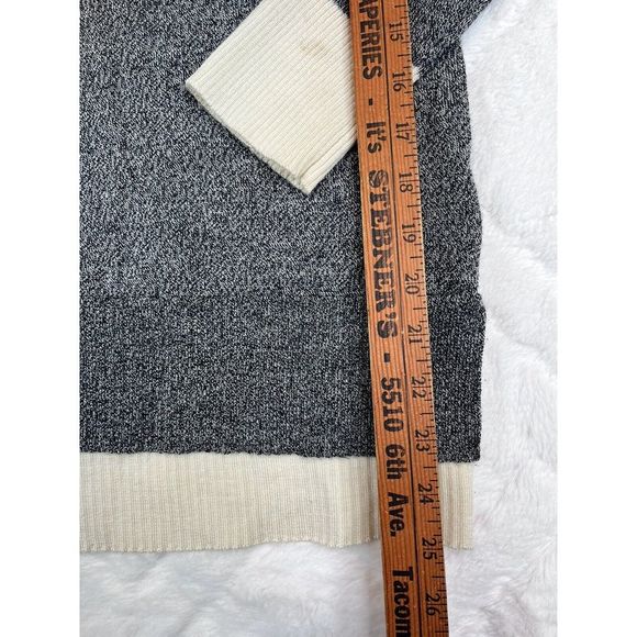 Smartwool Women's (M) Akamina V-Neck Sweater Gray Black Ivory Wool Blend - Picture 4 of 6